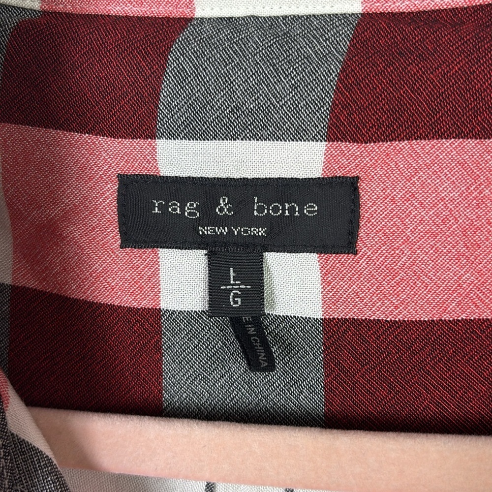 Rag & Bone Camille Top Drape Front High Low Plaid… - image 4